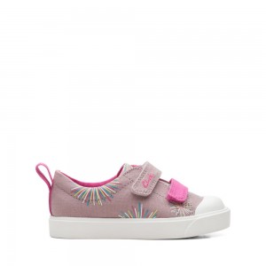 Clarks City Bright Toddler Djevojčice Platnene Cipele Roze | Hrvatska-58916