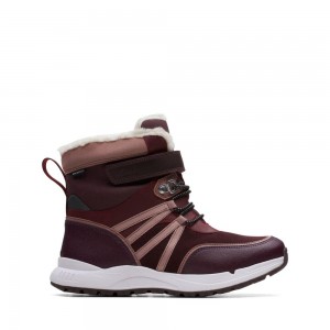 Clarks Cub Blaze Older Djevojčice Cizme Bordo | Hrvatska-01768