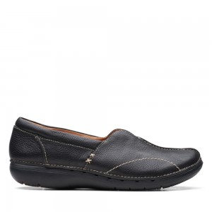 Clarks Un Loop Stride Ženske Ravne Cipele Crne | Hrvatska-23465