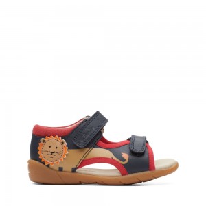 Clarks Zora Jungle Toddler Djevojčice Sandale Tamnoplave Crvene | Hrvatska-39518