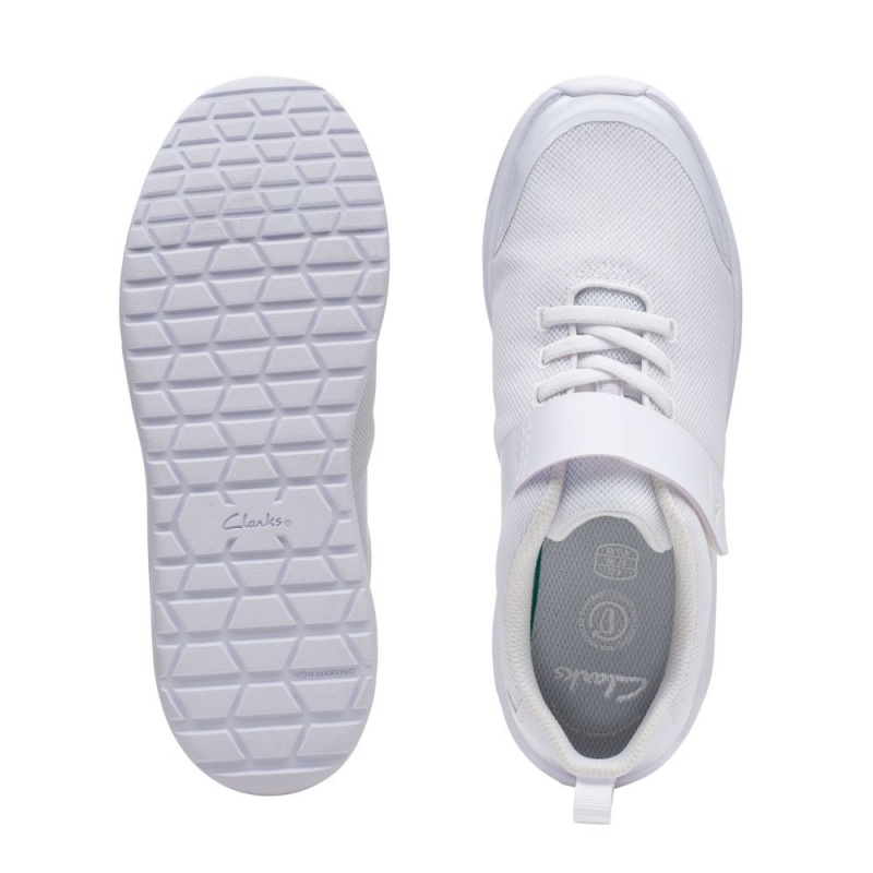 Clarks Aeon Pace Youth Dječake School Shoes Bijele | Hrvatska-29768