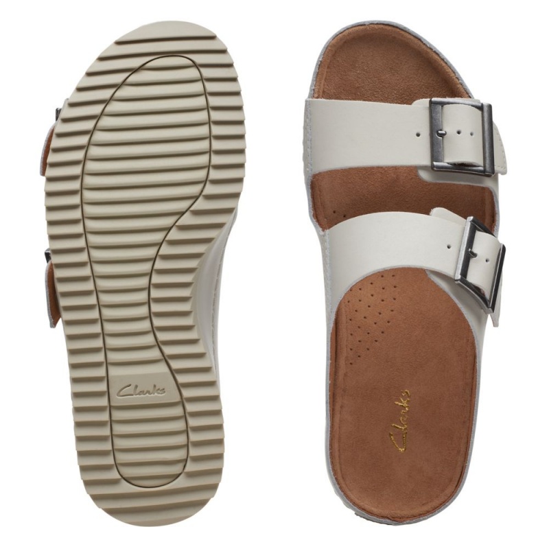 Clarks Brookleigh Sun Ženske Natikače Bijele | Hrvatska-72615