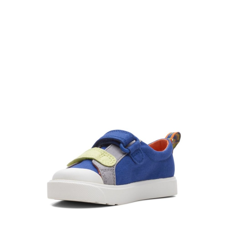 Clarks City Bright Toddler Dječake Platnene Cipele Svijetlo Plave | Hrvatska-01436