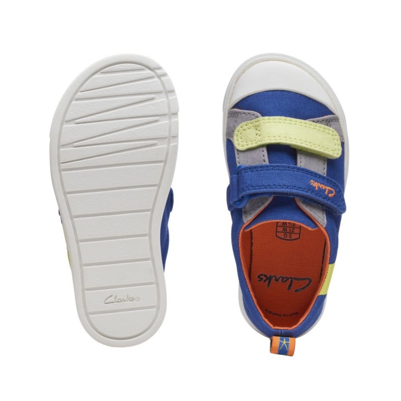 Clarks City Bright Toddler Dječake Platnene Cipele Svijetlo Plave | Hrvatska-01436