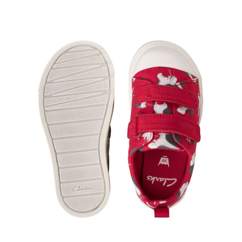 Clarks City Bright Toddler Dječake Platnene Cipele Crvene | Hrvatska-15237