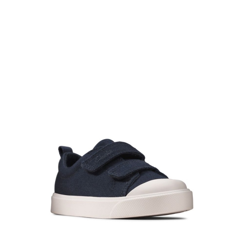 Clarks City Bright Toddler Dječake Platnene Cipele Tamnoplave | Hrvatska-51048