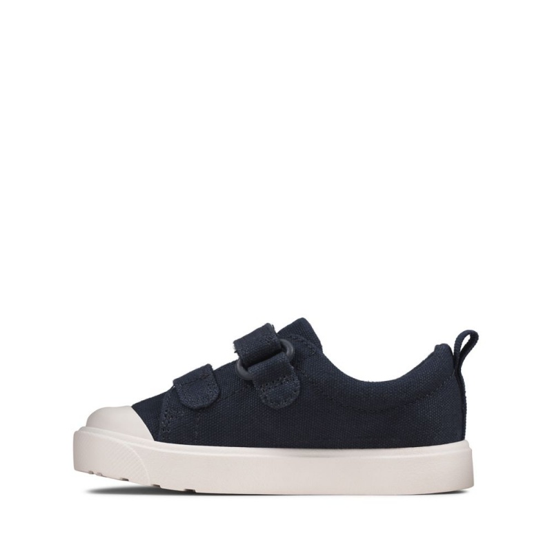 Clarks City Bright Toddler Dječake Platnene Cipele Tamnoplave | Hrvatska-51048