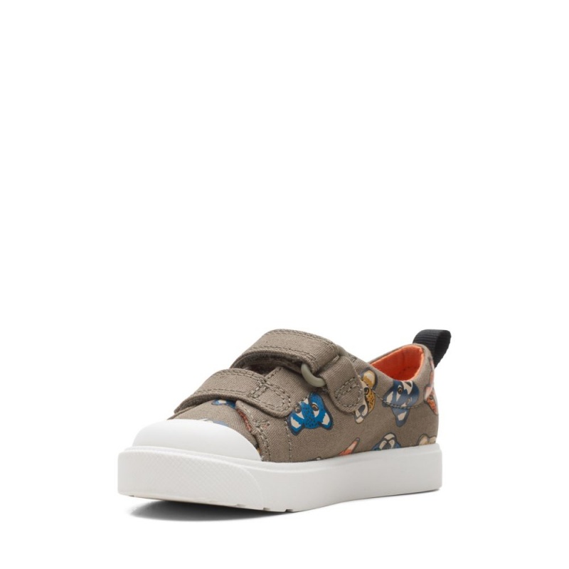 Clarks City Bright Toddler Djevojčice Platnene Cipele Kaki Boja | Hrvatska-86203