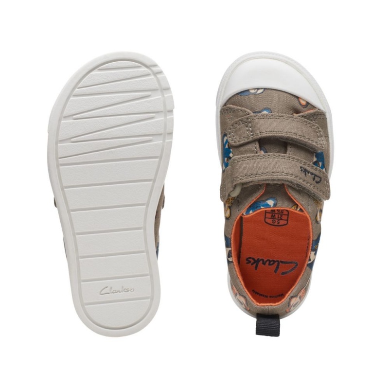 Clarks City Bright Toddler Djevojčice Platnene Cipele Kaki Boja | Hrvatska-86203