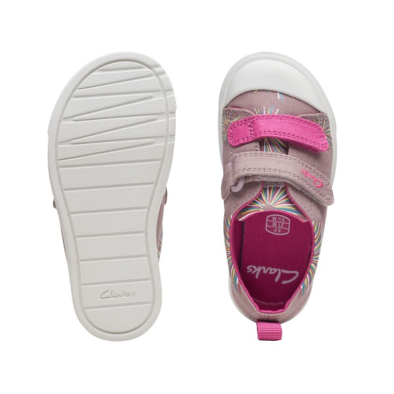 Clarks City Bright Toddler Djevojčice Platnene Cipele Roze | Hrvatska-58916