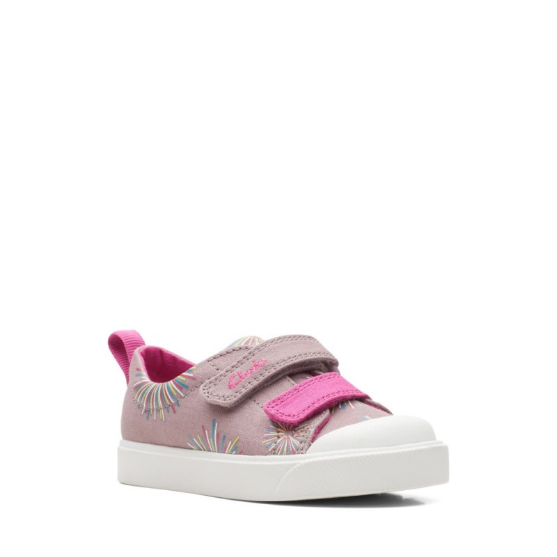 Clarks City Bright Toddler Djevojčice Platnene Cipele Roze | Hrvatska-58916