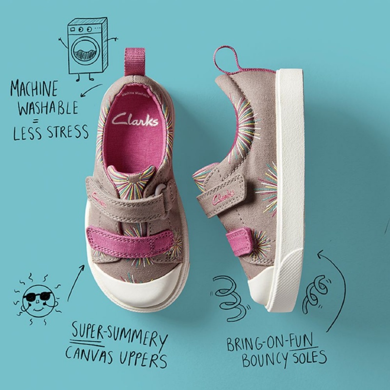 Clarks City Bright Toddler Djevojčice Platnene Cipele Roze | Hrvatska-58916