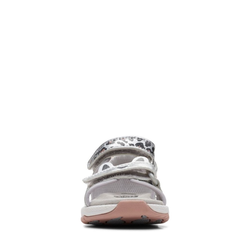 Clarks Clowder Print Toddler Djevojčice Sandale Srebrne | Hrvatska-50348