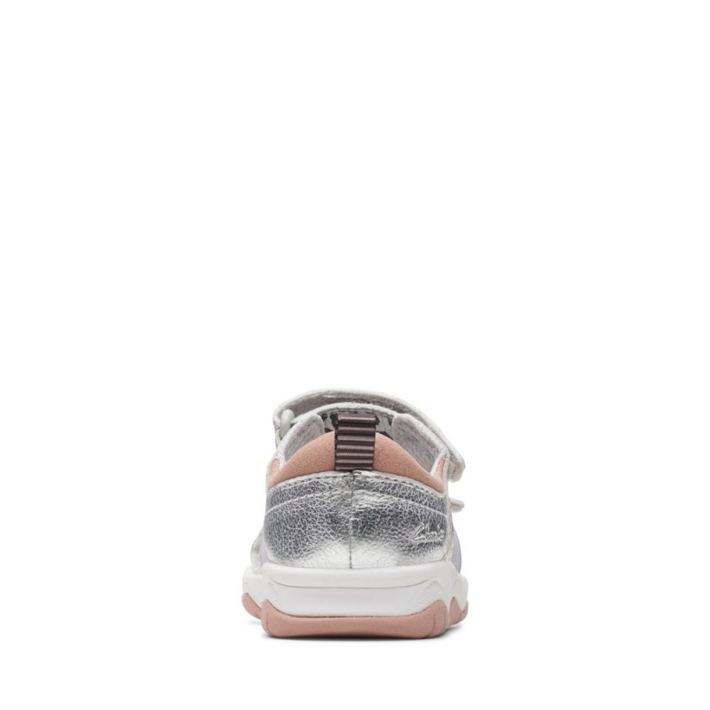 Clarks Clowder Print Toddler Djevojčice Sandale Srebrne | Hrvatska-50348