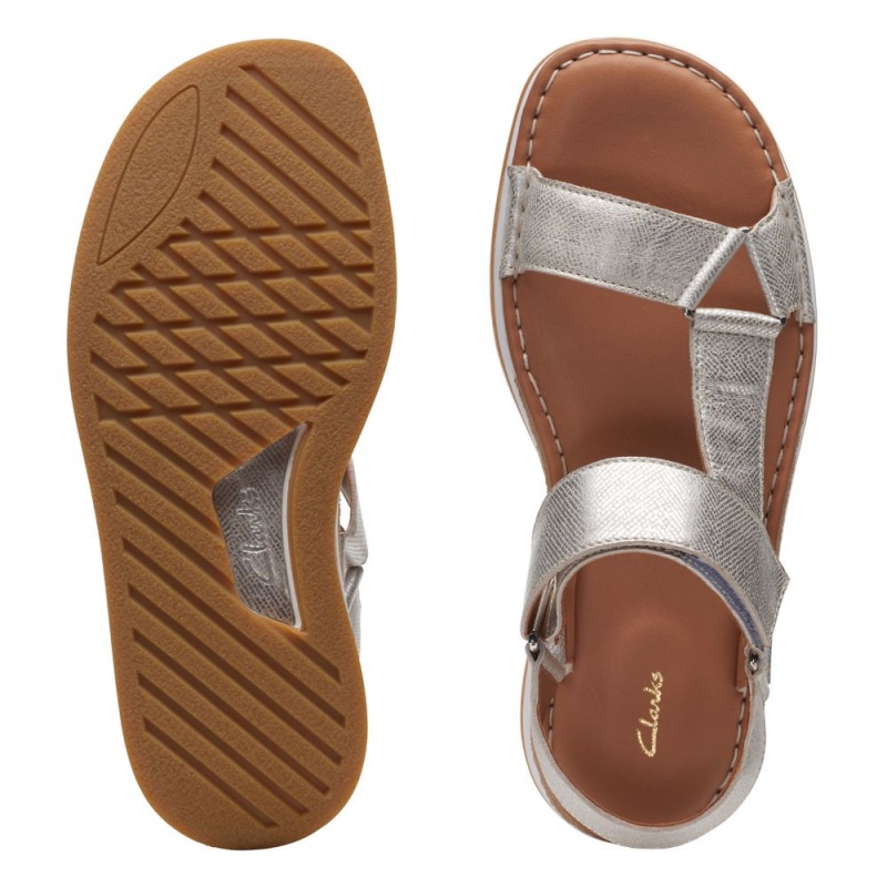 Clarks Craft Sun Sport Ženske Ravne Sandale Srebrne | Hrvatska-14276