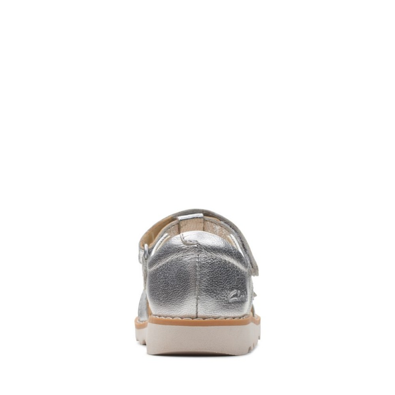 Clarks Crown Flower Toddler Djevojčice Sandale Srebrne | Hrvatska-38571