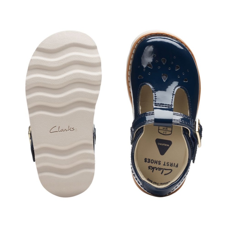 Clarks Crown Print Toddler Djevojčice Cipele Tamnoplave | Hrvatska-40567