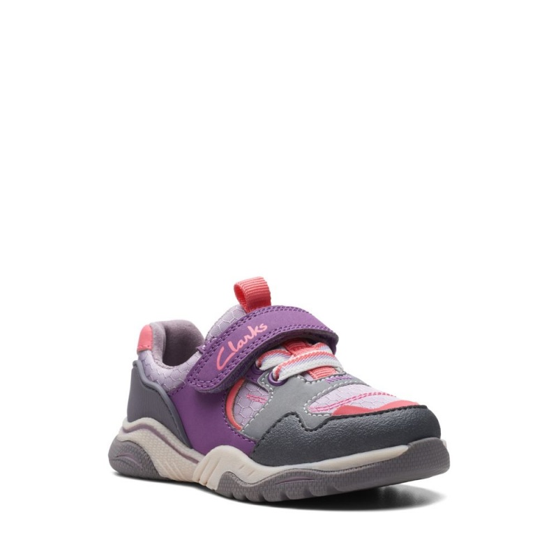 Clarks Feather Jump Toddler Dječake Tenisice Ljubičaste | Hrvatska-62584