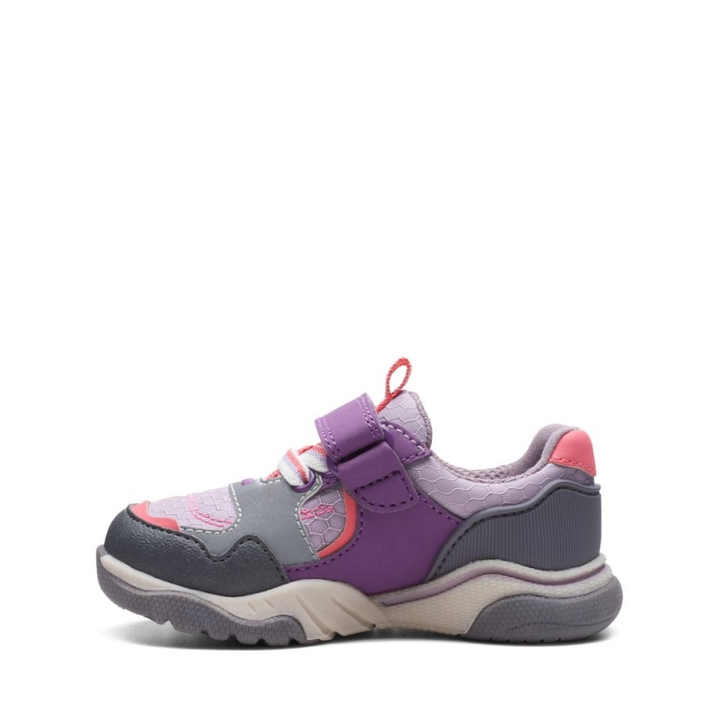 Clarks Feather Jump Toddler Dječake Tenisice Ljubičaste | Hrvatska-62584