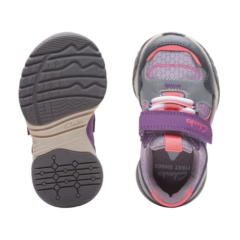 Clarks Feather Jump Toddler Dječake Tenisice Ljubičaste | Hrvatska-62584