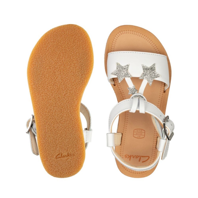 Clarks Finch Summer Toddler Djevojčice Sandale Bijele | Hrvatska-74582