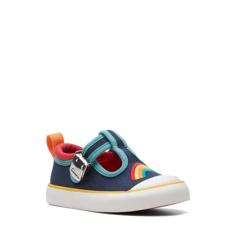 Clarks Foxing Dancer Toddler Djevojčice Platnene Cipele Tamnoplave | Hrvatska-06418