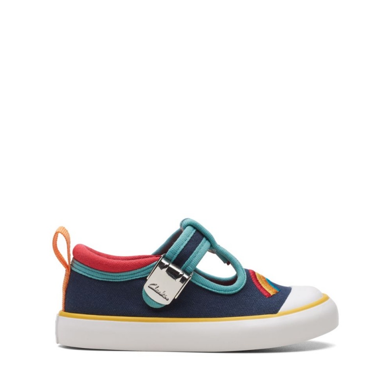 Clarks Foxing Dancer Toddler Djevojčice Platnene Cipele Tamnoplave | Hrvatska-06418