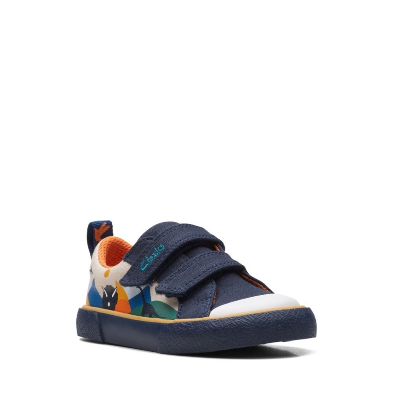 Clarks Foxing Play Toddler Dječake Platnene Cipele Tamnoplave | Hrvatska-35789