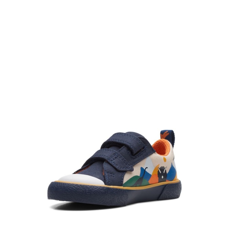 Clarks Foxing Play Toddler Dječake Platnene Cipele Tamnoplave | Hrvatska-35789