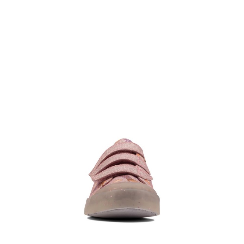 Clarks Foxing Print Djevojčice Platnene Cipele Roze | Hrvatska-56130