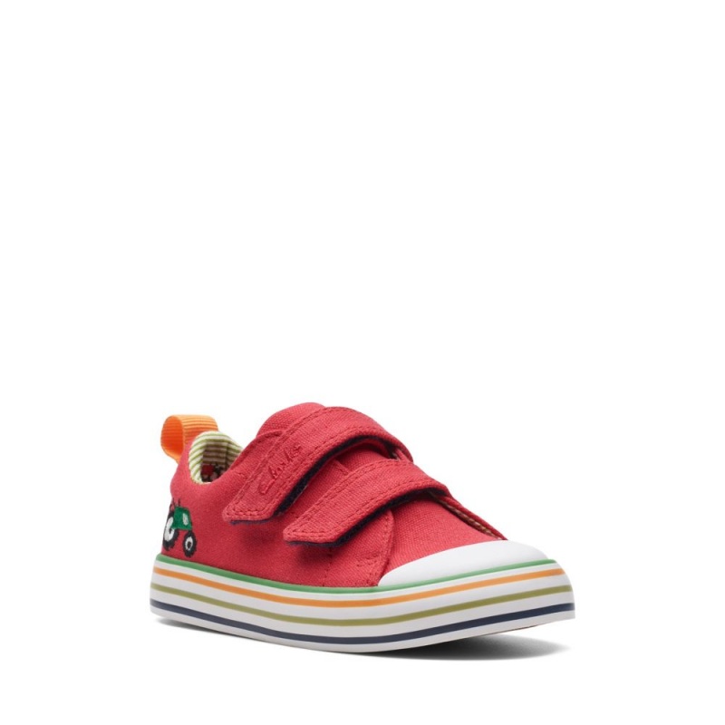 Clarks Foxing Tor Lo Toddler Dječake Platnene Cipele Crvene | Hrvatska-74135