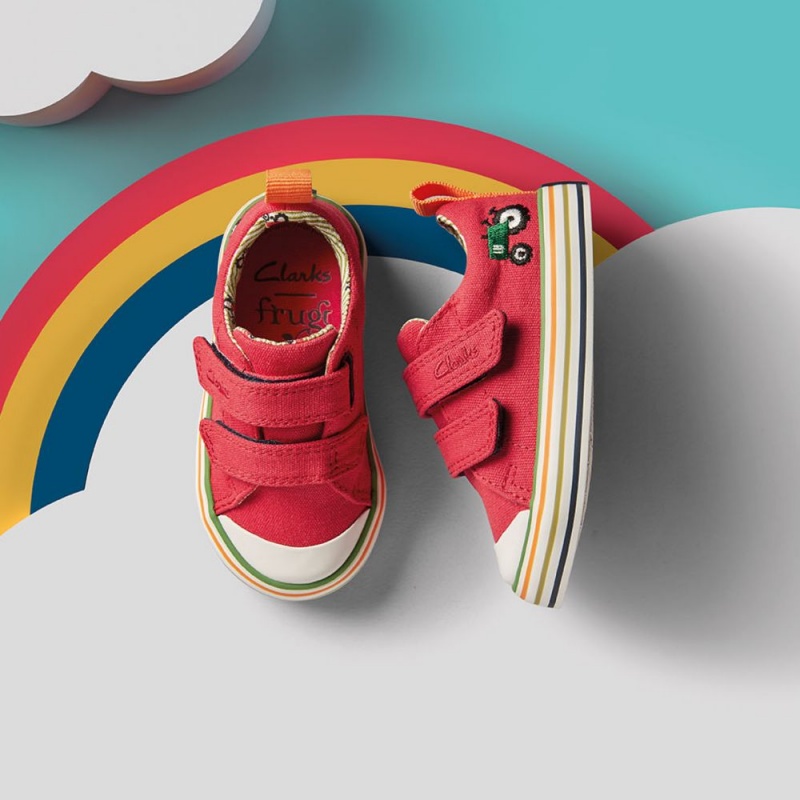 Clarks Foxing Tor Lo Toddler Dječake Platnene Cipele Crvene | Hrvatska-74135