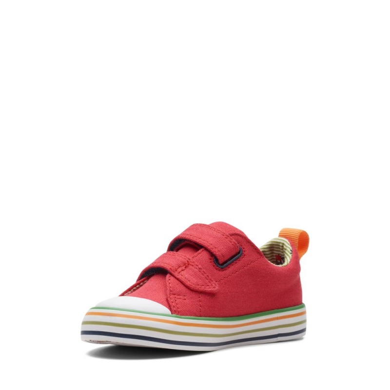 Clarks Foxing Tor Lo Toddler Dječake Platnene Cipele Crvene | Hrvatska-74135