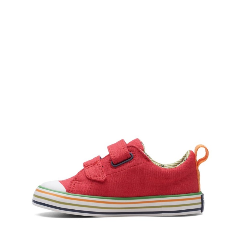 Clarks Foxing Tor Lo Toddler Dječake Platnene Cipele Crvene | Hrvatska-74135