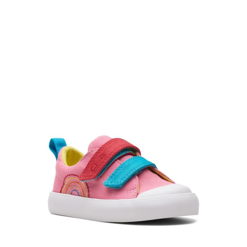 Clarks Foxing Tor Lo Toddler Djevojčice Platnene Cipele Roze | Hrvatska-17340