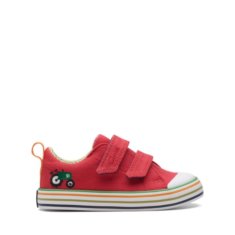 Clarks Foxing Tor Lo Toddler Djevojčice Platnene Cipele Crvene | Hrvatska-06758