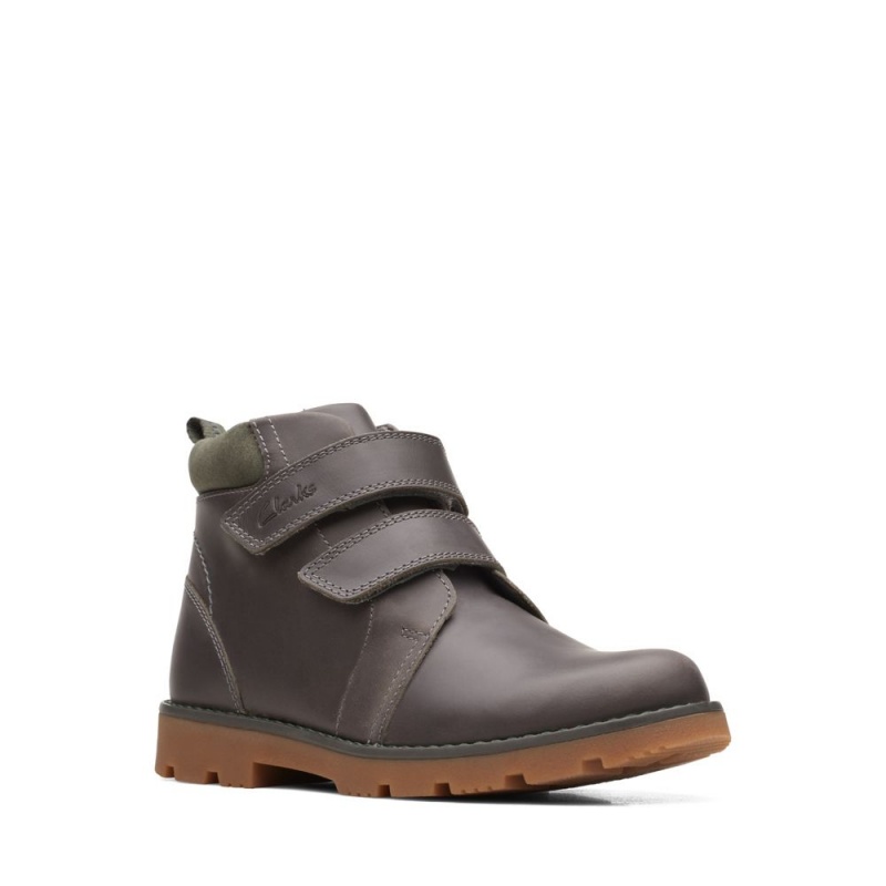 Clarks Heath Strap Dječake Cizme Sive | Hrvatska-45708