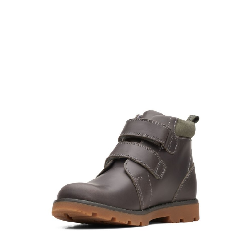 Clarks Heath Strap Dječake Cizme Sive | Hrvatska-45708