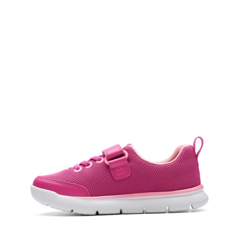 Clarks Hoop Run Dječake Tenisice Roze | Hrvatska-17086