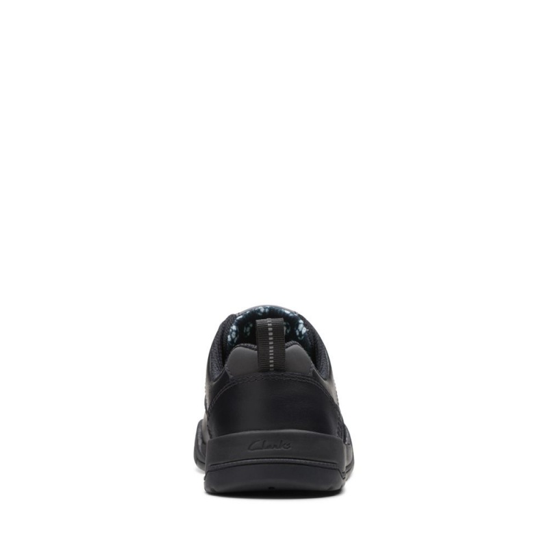 Clarks Kick Step Djevojčice School Shoes Crne | Hrvatska-43708