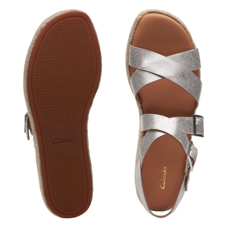 Clarks Kimmei Buckle Ženske Sandale s platformom Srebrne Metalne | Hrvatska-15908