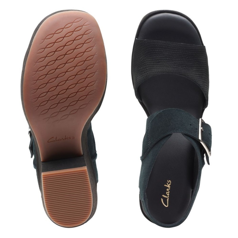 Clarks Kimmei Hi Strap Ženske Sandale na Petu Crne | Hrvatska-63478