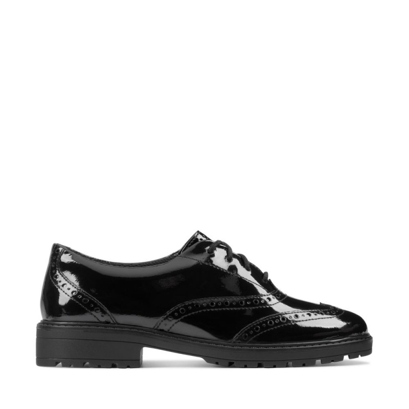 Clarks Loxham Brogue Youth Djevojčice School Shoes Crne | Hrvatska-50892