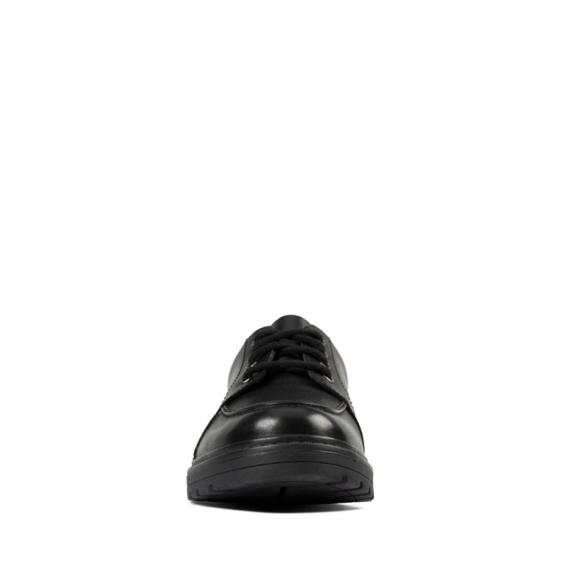 Clarks Loxham Pace Youth Dječake School Shoes Crne | Hrvatska-01529