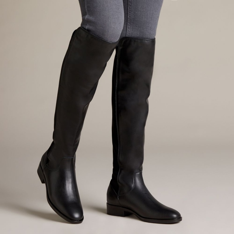 Clarks Pure Caddy Ženske Knee-high Boots Crne | Hrvatska-90587