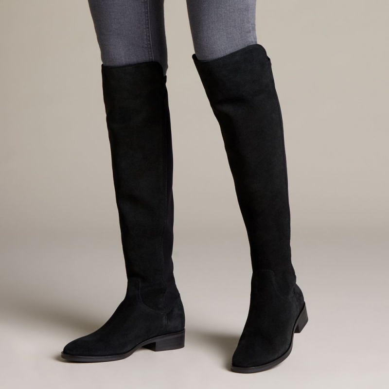 Clarks Pure Caddy Ženske Knee-high Boots Crne | Hrvatska-71903