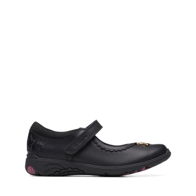 Clarks Relda Sea Djevojčice School Shoes Crne | Hrvatska-87036