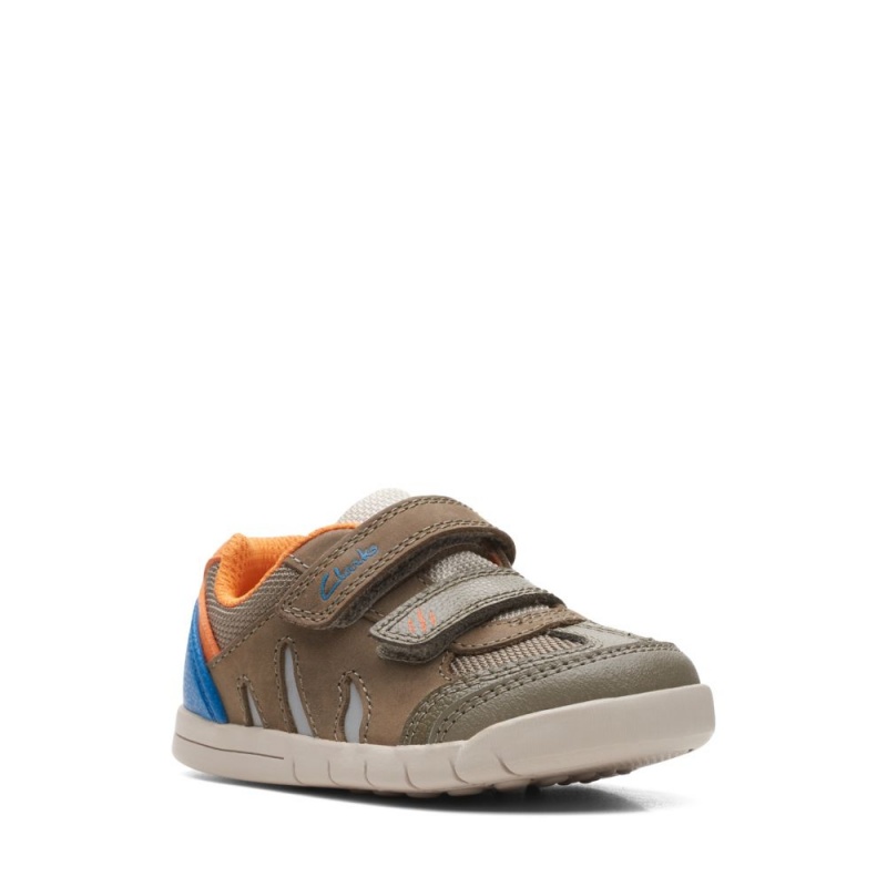 Clarks Rex Play Toddler Dječake Tenisice Kaki Boja | Hrvatska-65290