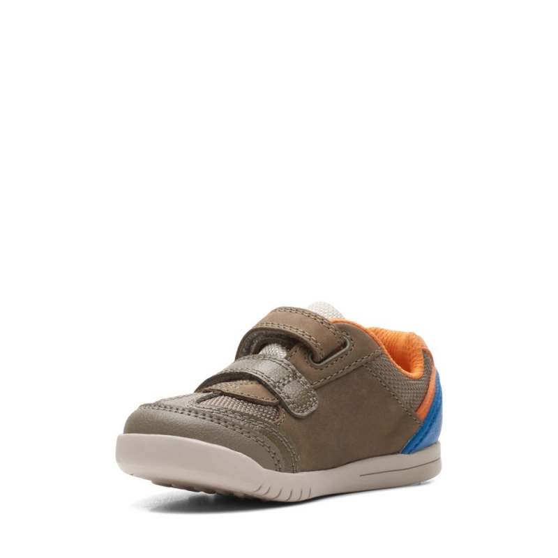 Clarks Rex Play Toddler Dječake Tenisice Kaki Boja | Hrvatska-65290