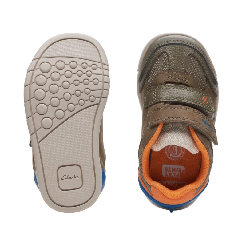 Clarks Rex Play Toddler Dječake Tenisice Kaki Boja | Hrvatska-65290